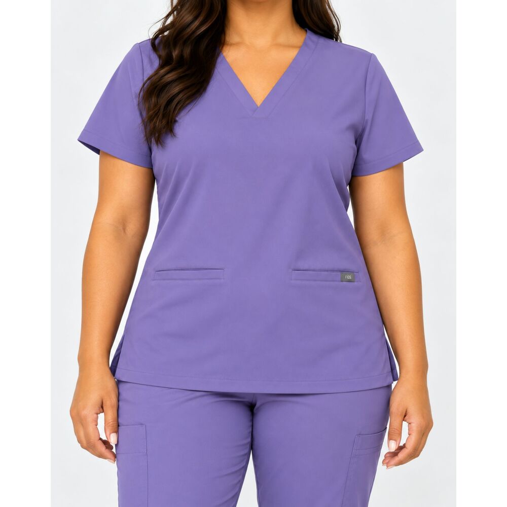 FIGS Casma Three-Pocket Scrub Top Technical Collection Lavender Purple XL